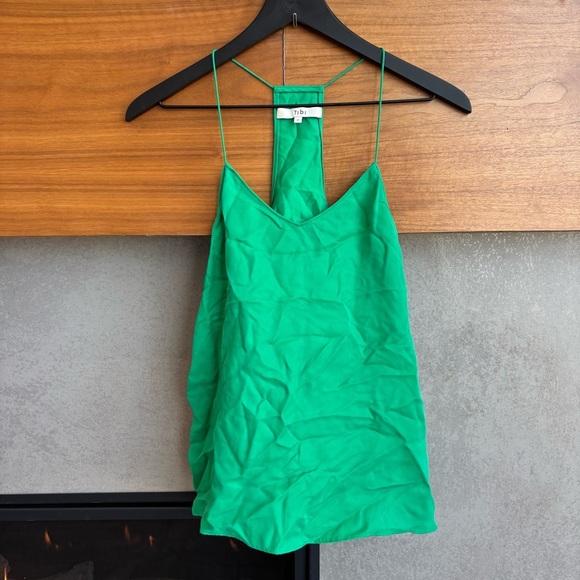 Tibi Tops - Tibi Green Spaghetti Strap Camisole, Size 0